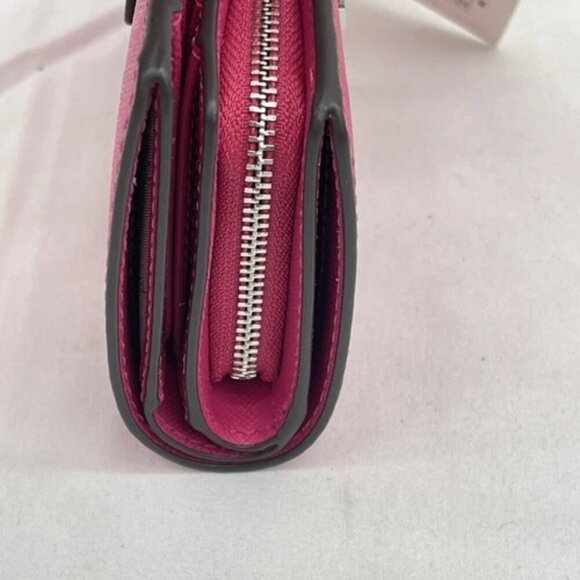 NEW MICHAEL KORS Jet Set Travel Medium Bifold Zip Wallet Leather Dragon Fruit - Picture 6 of 12